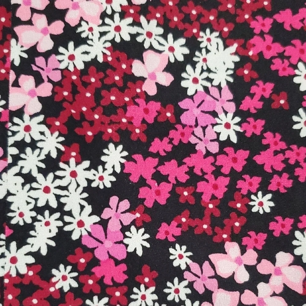 Michael Kors Pink Floral A-Line Short Sleeve Stretch Midi Dress